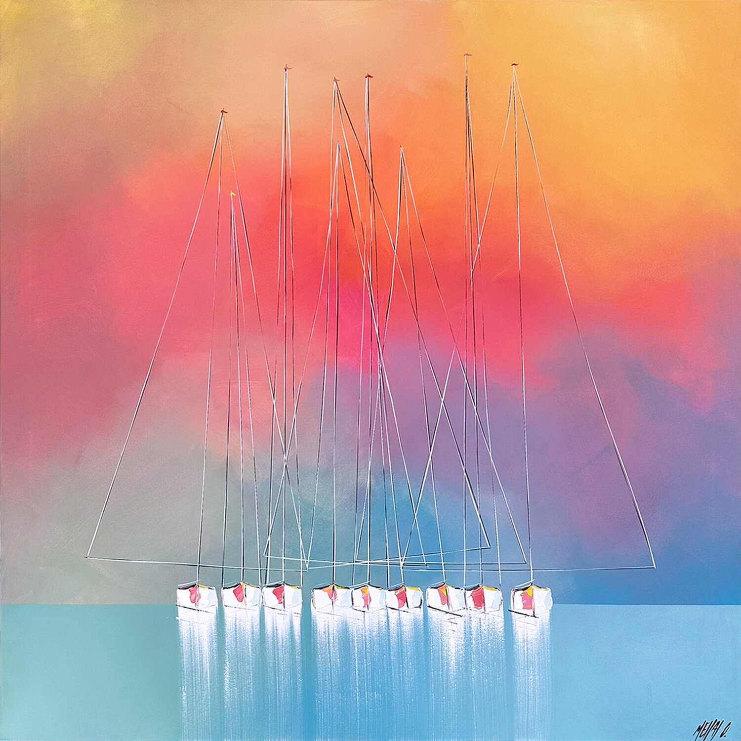 Un ciel de liberté... (ESPRIT VOILE 2024) Olivier Messas Originalgemälde zu verkaufen