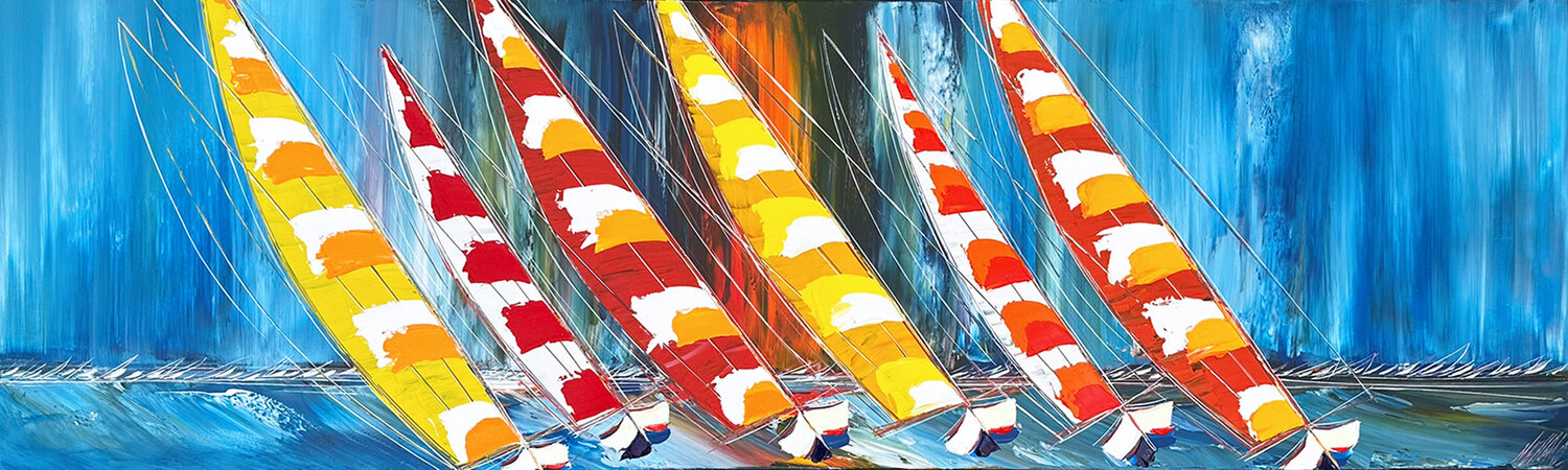 Horizon de liberté... (ESPRIT VOILE 2024) Olivier Messas Originalgemälde zu verkaufen
