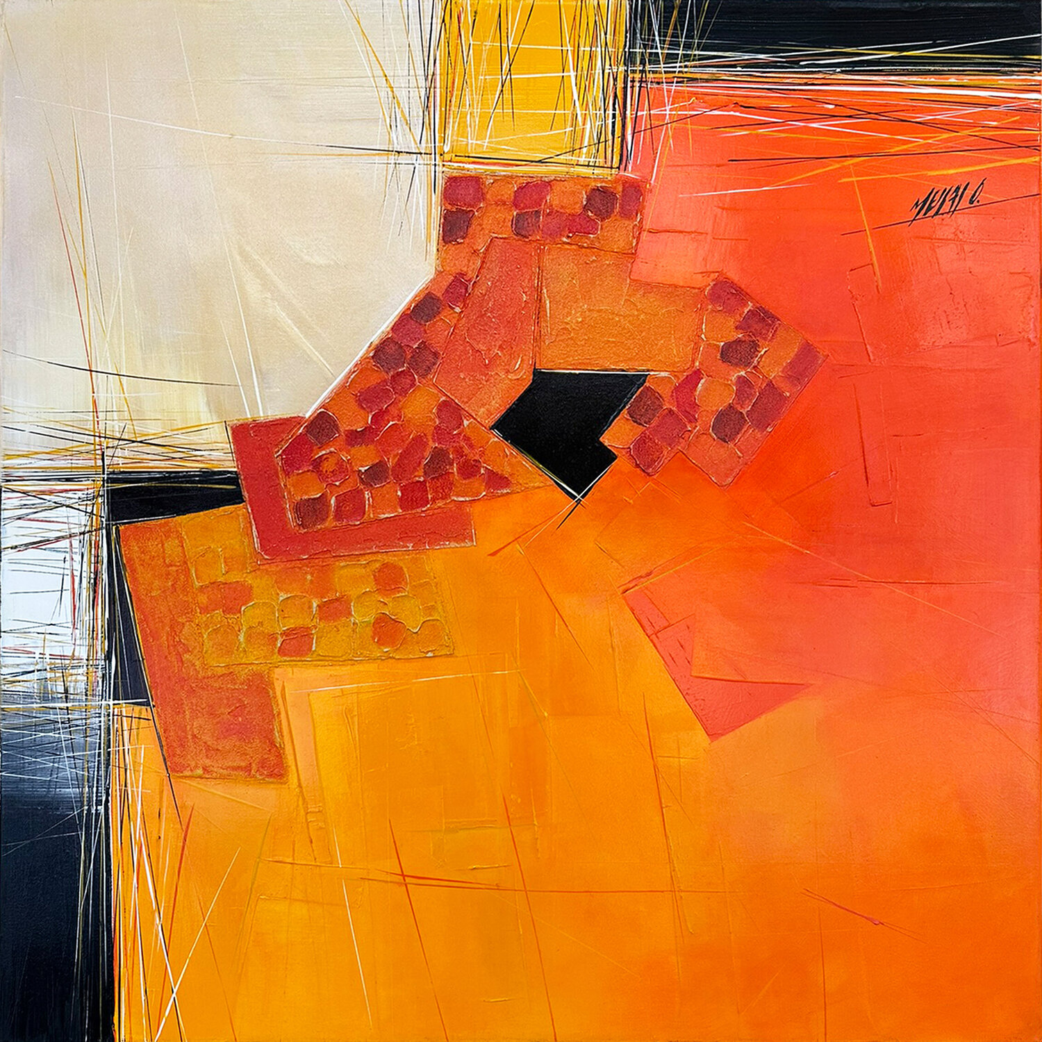 SHANGHAI... (GÉOMÉTRIE NOAMDE 2016) Olivier Messas Dipinto originale in vendita