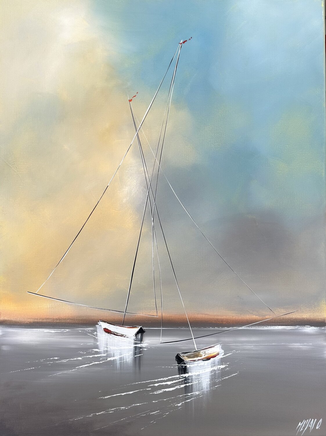 En tête à tête… (Esprit voile 2016) Olivier Messas Originalgemälde zu verkaufen