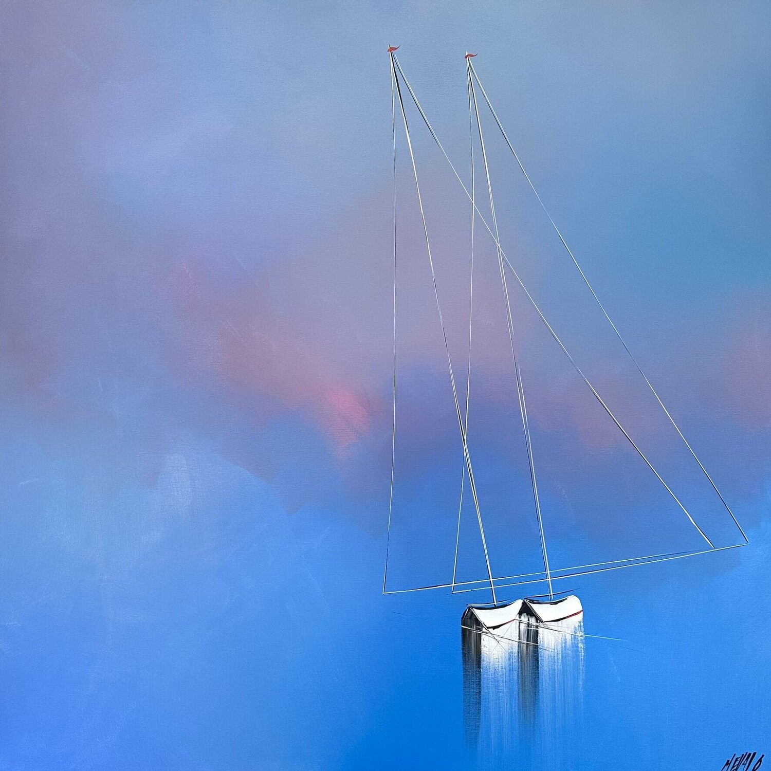 L‘un contre l‘autre... (ESPRIT VOILE 2024) Olivier Messas Originalgemälde zu verkaufen