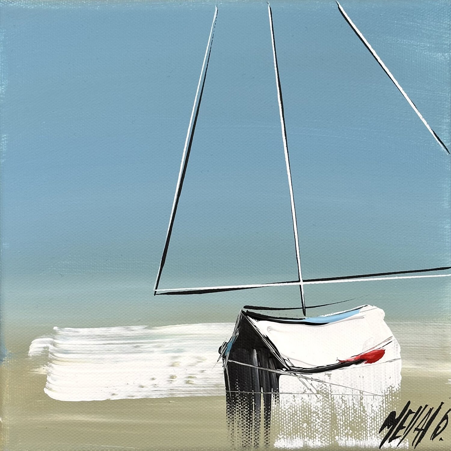 Poussé par les vagues... (ESPRIT VOILE 2025) Olivier Messas Originalgemälde zu verkaufen