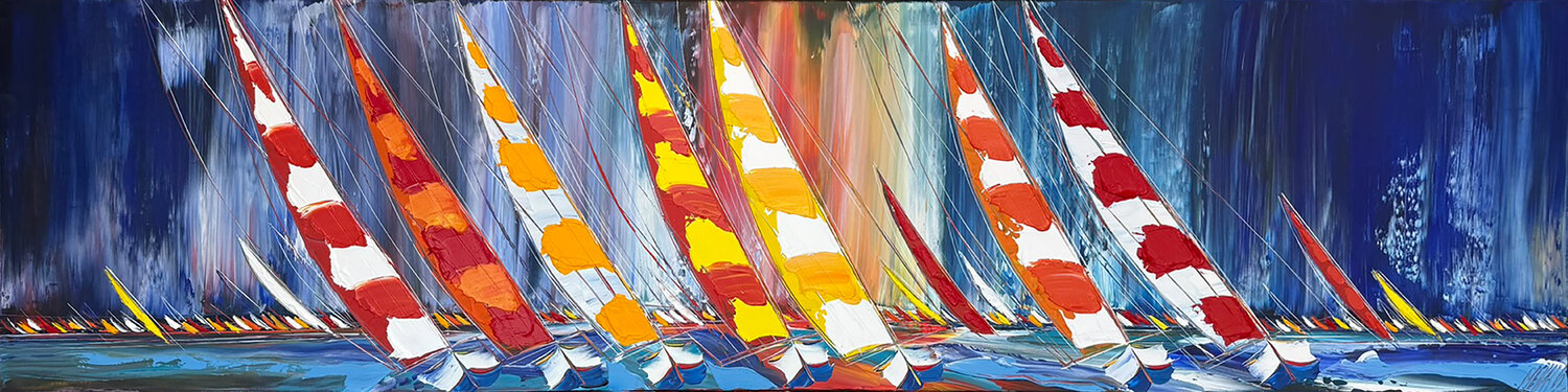 Un océan de liberté... (ESPRIT VOILE 2025) Olivier Messas Originalgemälde zu verkaufen