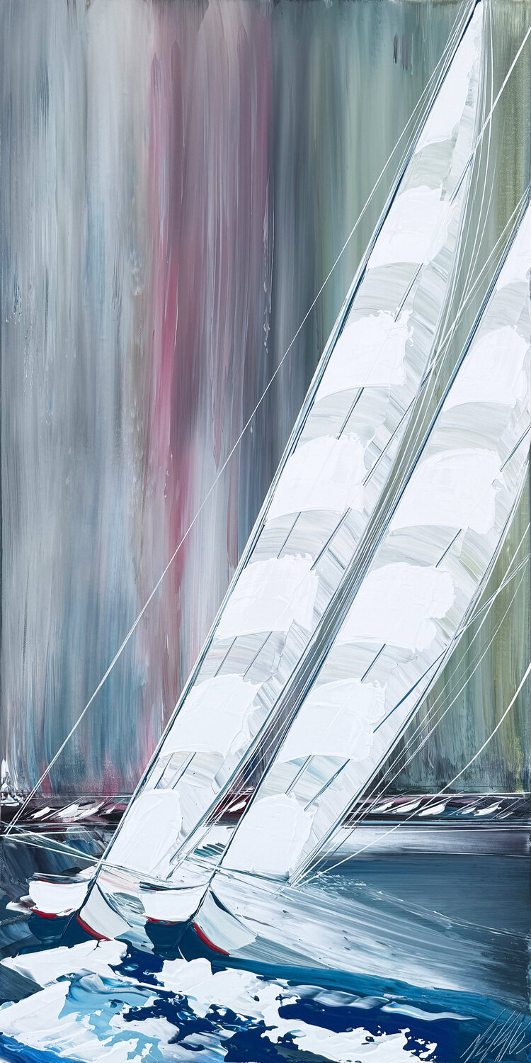 La traversée à deux... (ESPRIT VOILE 2025) Olivier Messas Originalgemälde zu verkaufen