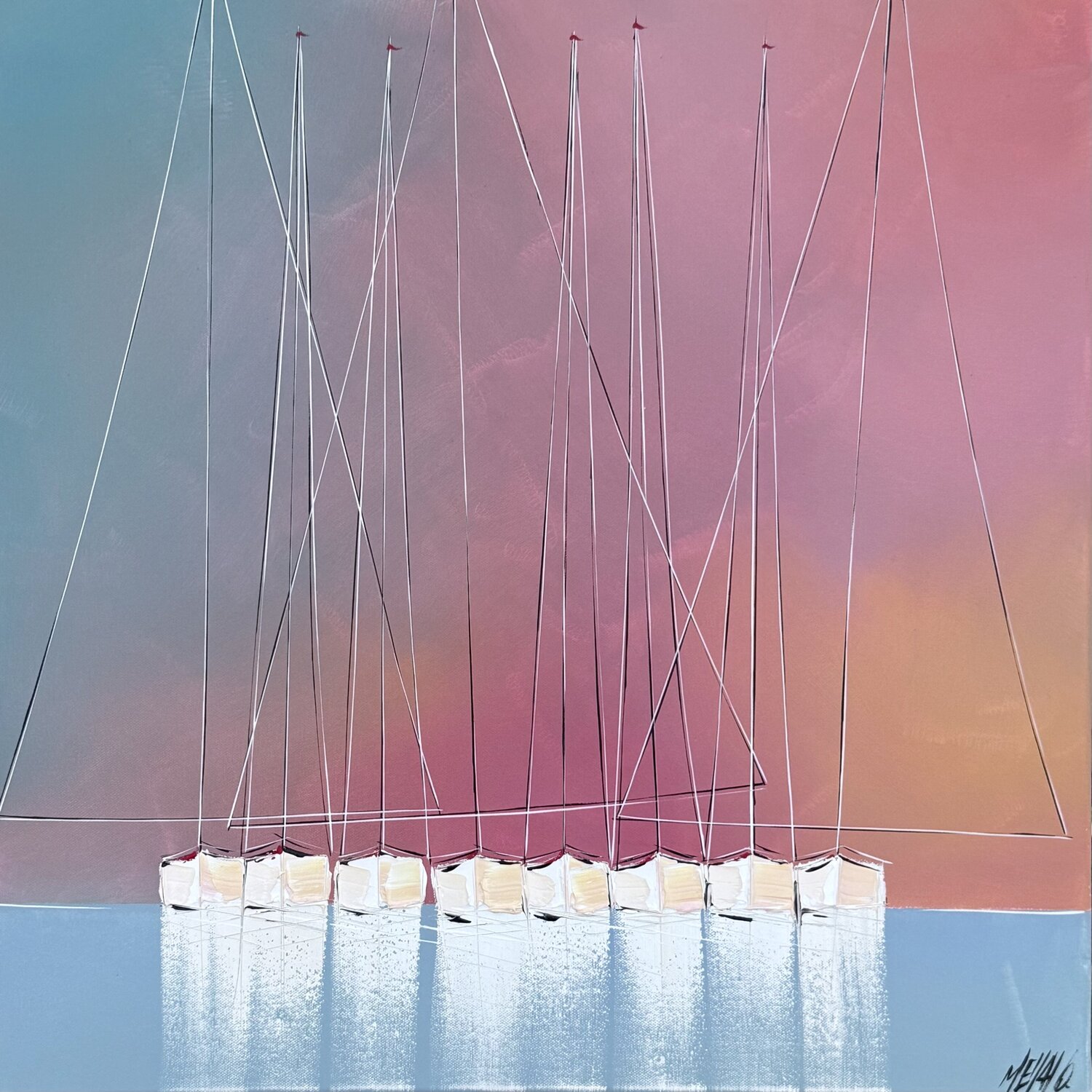 Les voiliers du rêve... (ESPRIT VOILE 2025) Olivier Messas Originalgemälde zu verkaufen