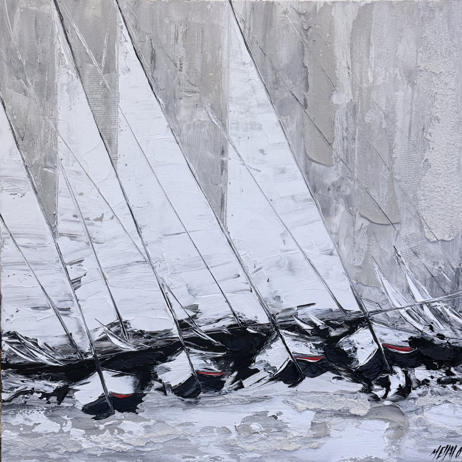 Poussés par le vent et les vagues… (PAYSAGE ABSTRAIT 2026) Olivier Messas Originalgemälde zu verkaufen