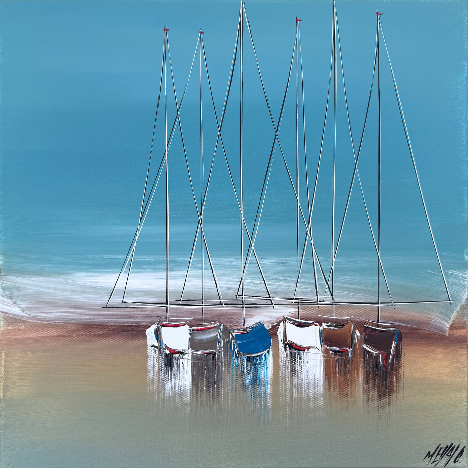 Le silence des rivages… (ESPRIT VOILE 2026) Olivier Messas Peinture originale à vendre