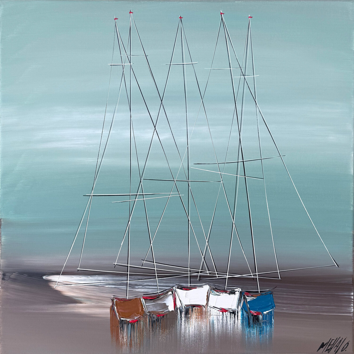 Quand la mer se retire... (ESPRIT VOILE 2026) Olivier Messas Dipinto originale in vendita