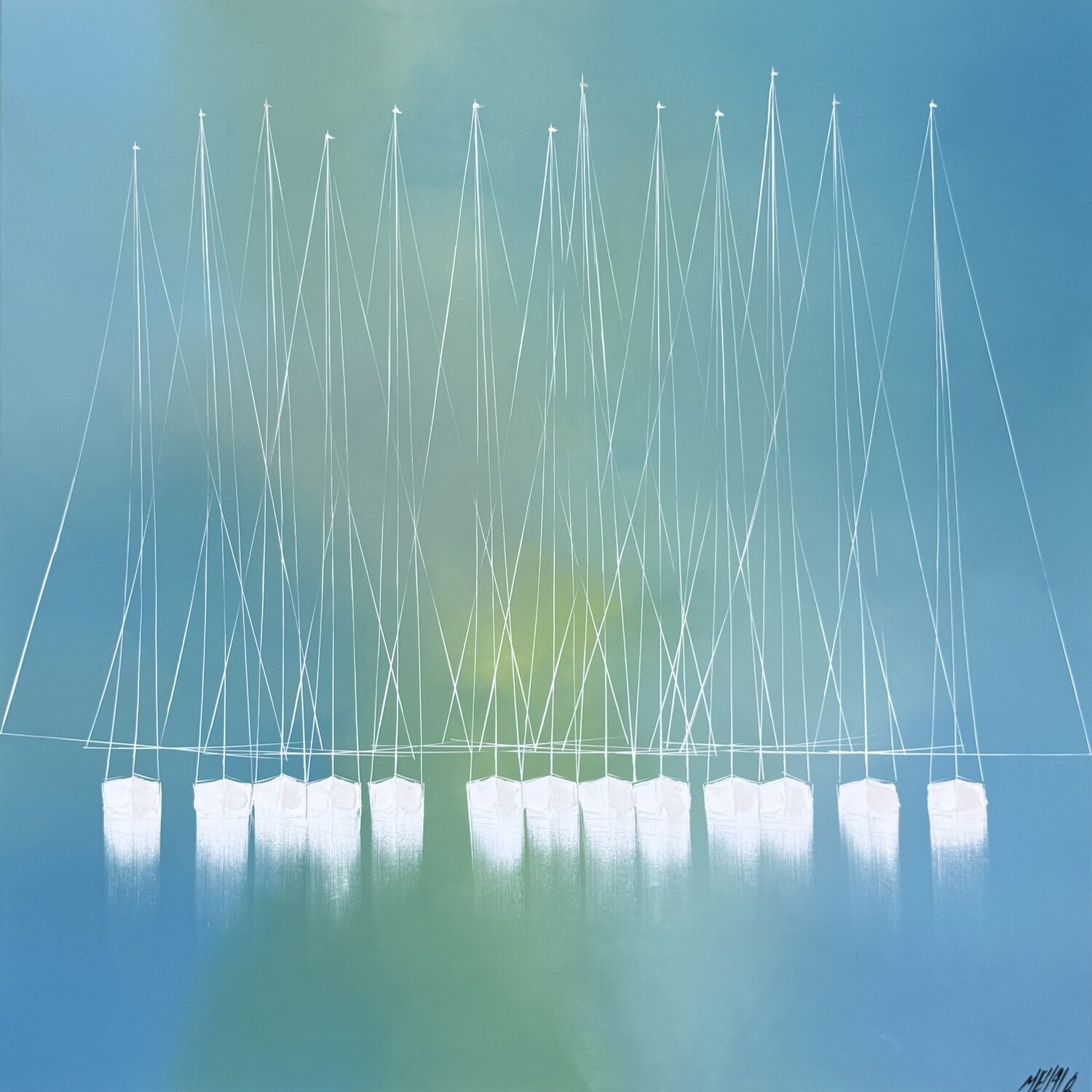 Le chant des mâts.… (ESPRIT VOILE 2026) Olivier Messas Pintura original en venta