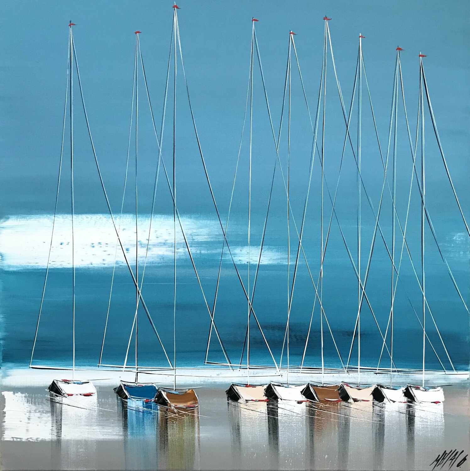 S’en aller ensemble... | « GO AWAY TOGETHER... » (ESPRIT VOILE 2020) Olivier Messas Dipinto originale in vendita