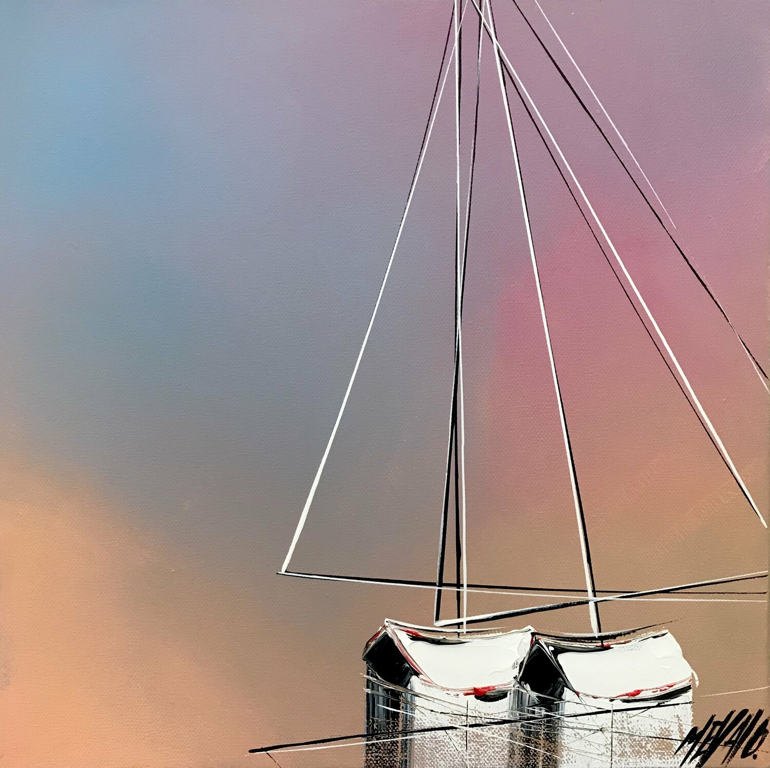 L’un contre l’autre... (ESPRIT VOILE 2020) Olivier Messas Originalgemälde zu verkaufen