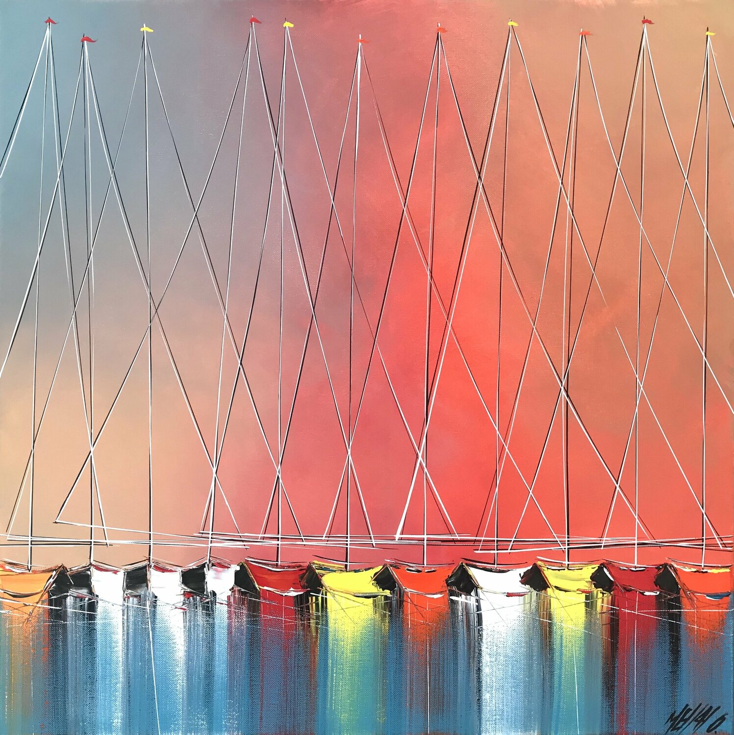 Coucher de soleil sur les mâts... (2020) Olivier Messas