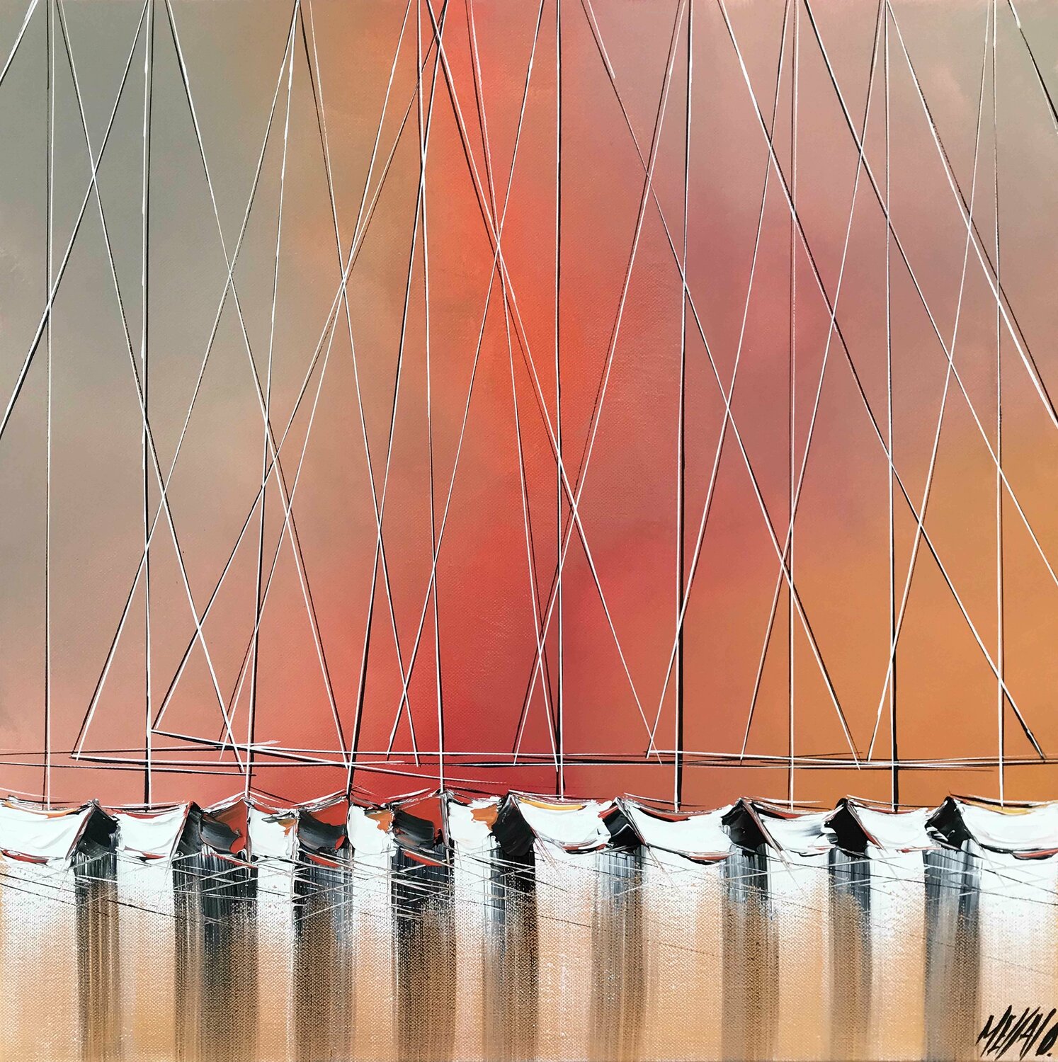 Jusqu'au lever du jour...  (ESPRIT VOILE 2020) Olivier Messas Dipinto originale in vendita