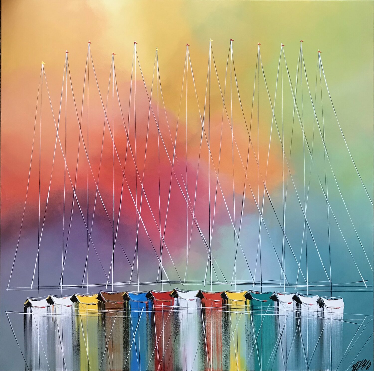 Les couleurs du ciel et de la mer... (ESPRIT VOILE 2020) Olivier Messas Originalgemälde zu verkaufen