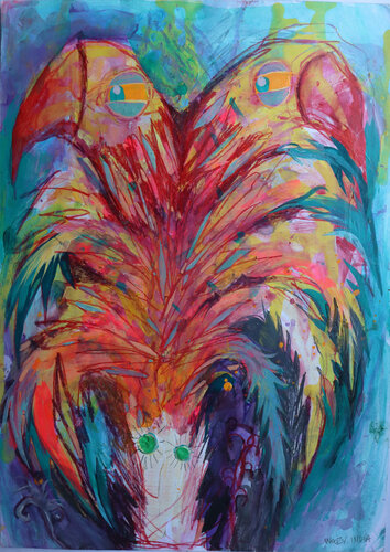 Parrot Tree di WOOZY, Opera su carta in vendita su Singulart