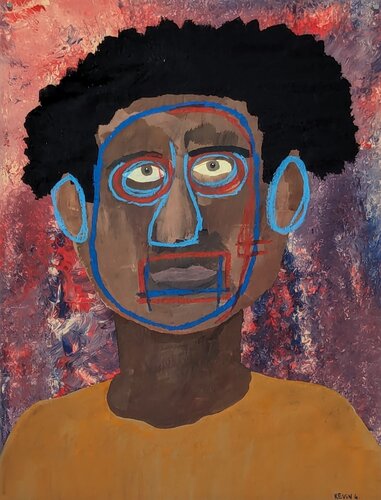 "The Lonely Family: Thomas" Contemporary Outsider Art Figurative Painting di Kevin Gilmore, Pittura in vendita su Singulart