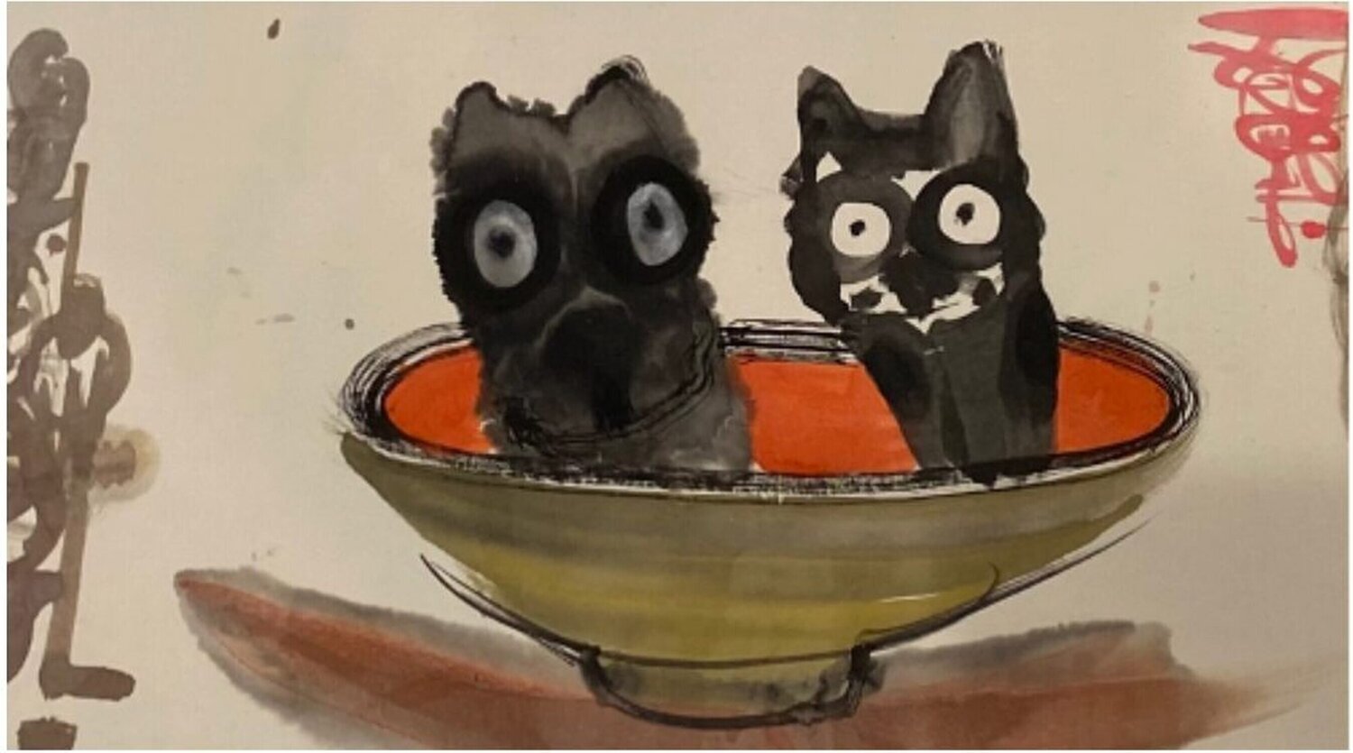 Cat & Dog Bowl Tammy Smith Opera su carta in vendita