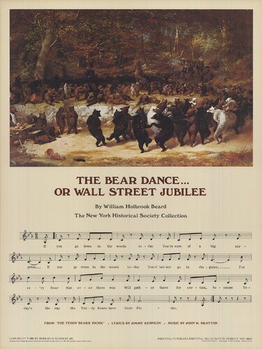 The Bear Dance...Or Wall Street Jubilee van Paul Davis, Afdruk te koop op Singulart