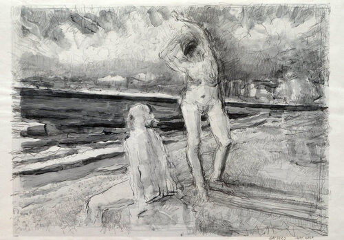 Bathers Long Beach, 2020 by Peter Solow, Other Media for Sale on Singulart