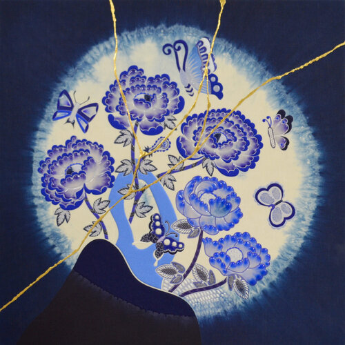Peony Butterfly - Japan Blue - #1 de Kohei Kyomori, Otros medios a la venta en Singulart