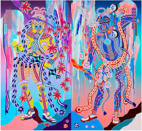 Flowing Vajrapani A-UN col.2 de Kohei Kyomori, Pintura a la venta en Singulart