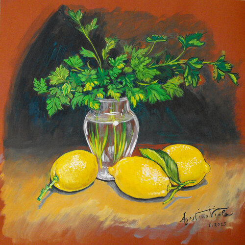 Limoni e prezzemolo di Agostino Viola, Pittura in vendita su Singulart
