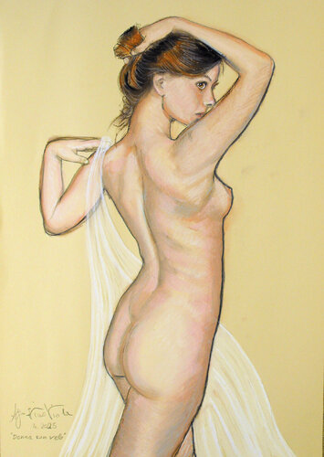 Donna con velo van Agostino Viola, Tekening te koop op Singulart