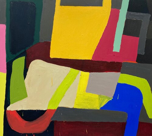 Reclining Geometric Figure by Fraser Taylor, 油畫 for Sale on Singulart