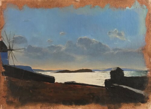 Mykonos in April di Thomas Watson, Pittura in vendita su Singulart