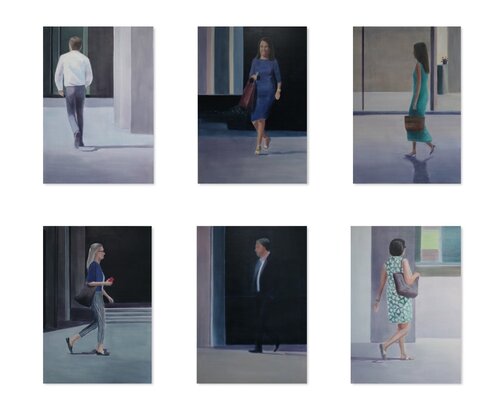 Passers by 1 - 6 par Gro Thorsen, Peinture en vente sur Singulart