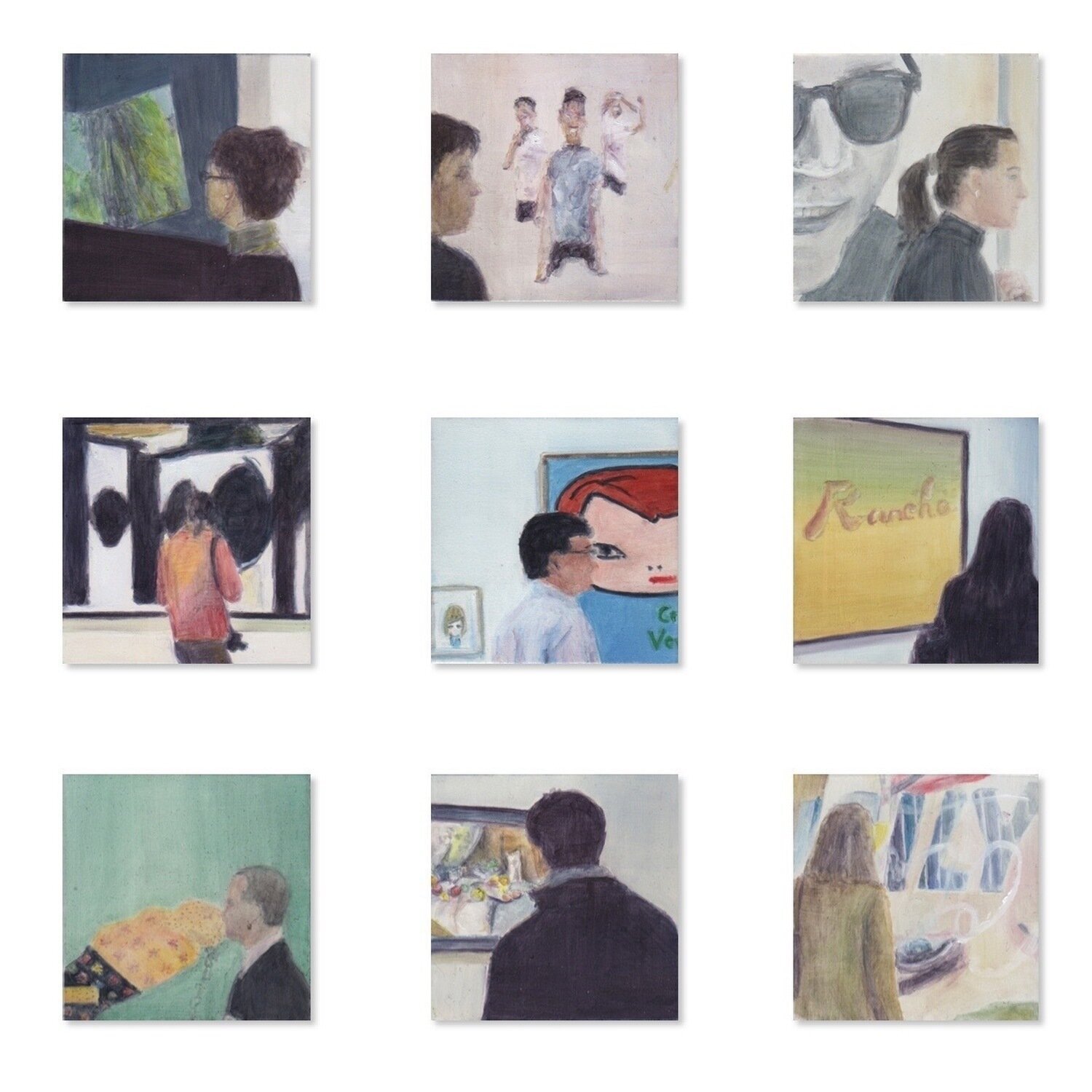 Gallery Studies, detail from a series of 24 Gro Thorsen Dipinto originale in vendita