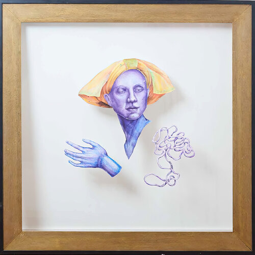 DE LA APARICIÓN DE PAULA DIBUJO ENTRE VIDRIOS 2020 di Santiago Errázuriz, Opera su carta in vendita su Singulart