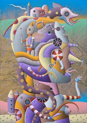 El tiempo desdoblado van Oscar Barra, Schilderij te koop op Singulart