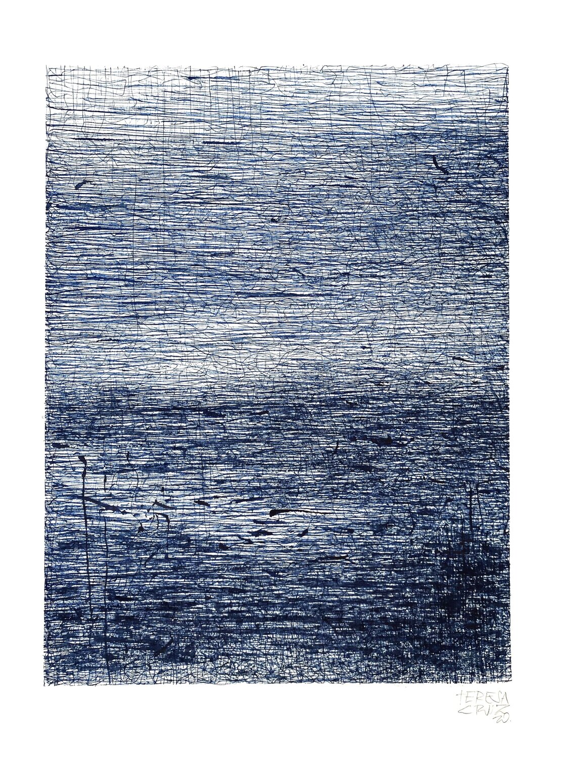 Blue Nro 001 Teresa Cruz Elton Werk auf Papier zu verkaufen