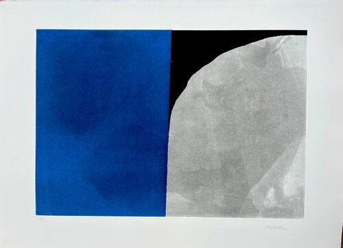 Composition in blue, grey, black von Alfons Borrell, Druck kaufen auf Singulart