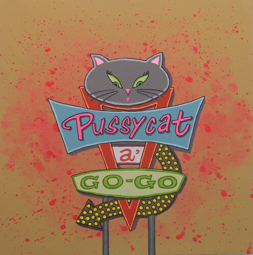 Pussycat A Go-Go, Dusk par Rachel Paxton, Peinture en vente sur Singulart