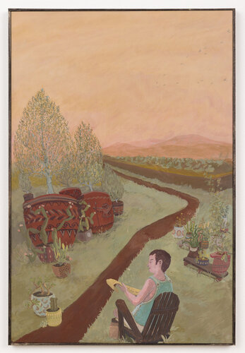 Reading Natural Philosophy To Plants In A Pastoral Setting par Christopher Ulivo, Peinture en vente sur Singulart