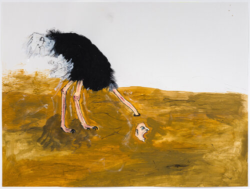 Ostrich Pretending to be a Francis Bacon Painting by Eve Wood, Work on Paper for Sale on Singulart