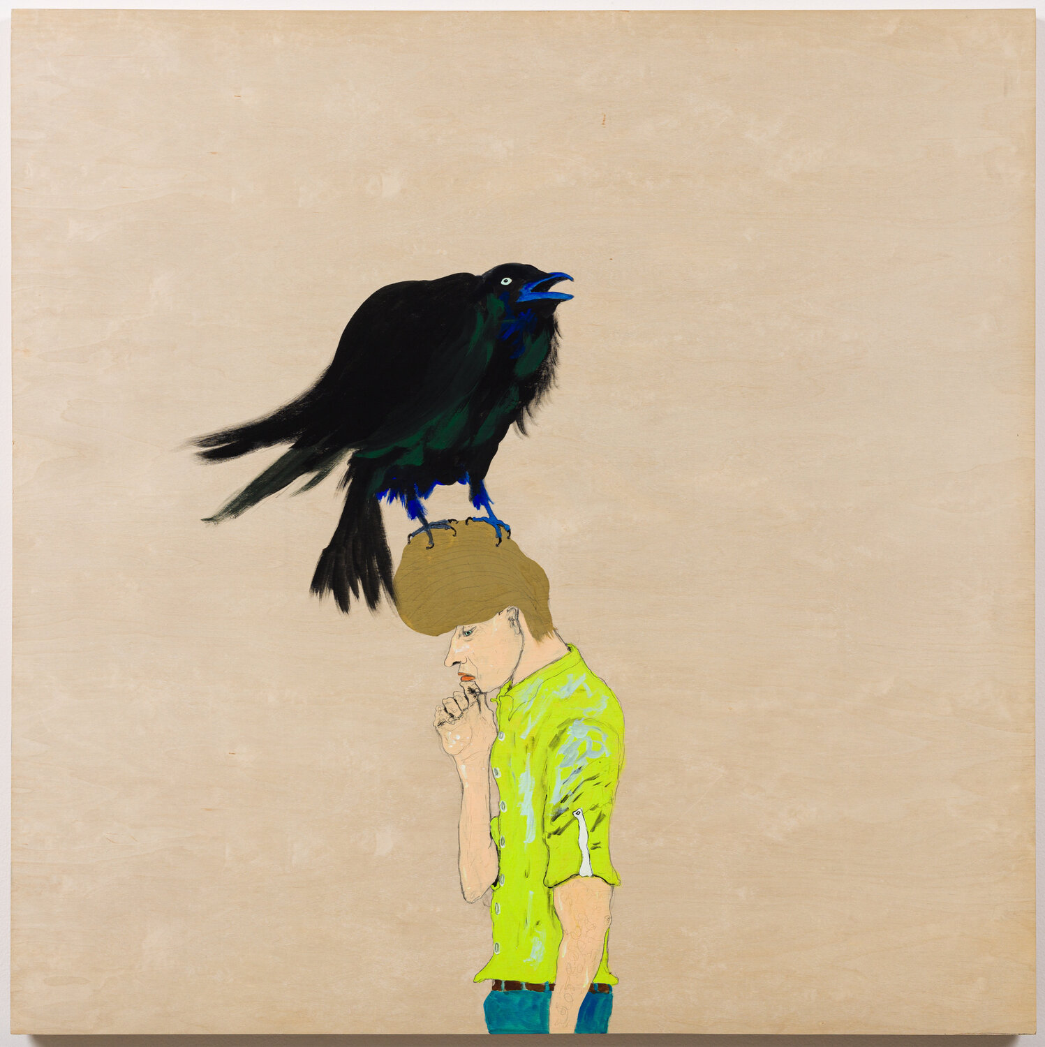 Raven on My Head Eve Wood Original painting for sale