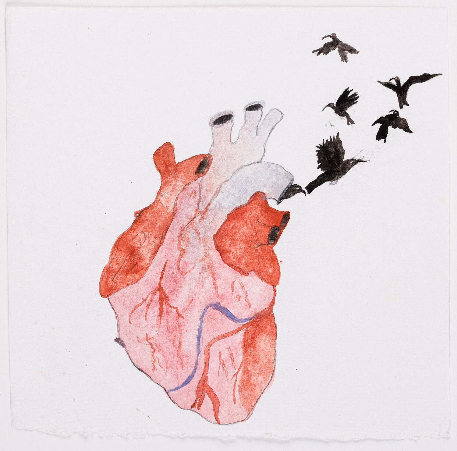 Heart Flock Eve Wood Work on Paper for sale