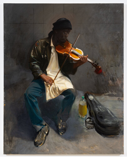 The Violin Player (Portrait of Nathaniel Anthony Ayers Jr.) by Frank Ryan, 絵画 for Sale on Singulart