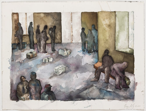 Waiting 3 by Lenny Silverberg, 紙の作品 for Sale on Singulart