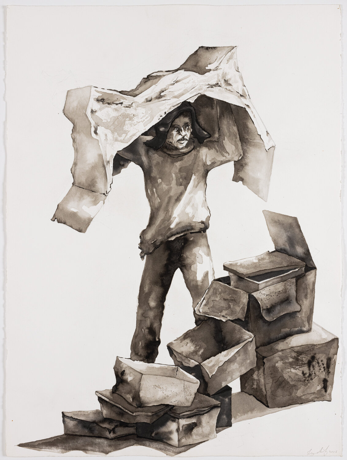 Boxes Lenny Silverberg Werk auf Papier zu verkaufen