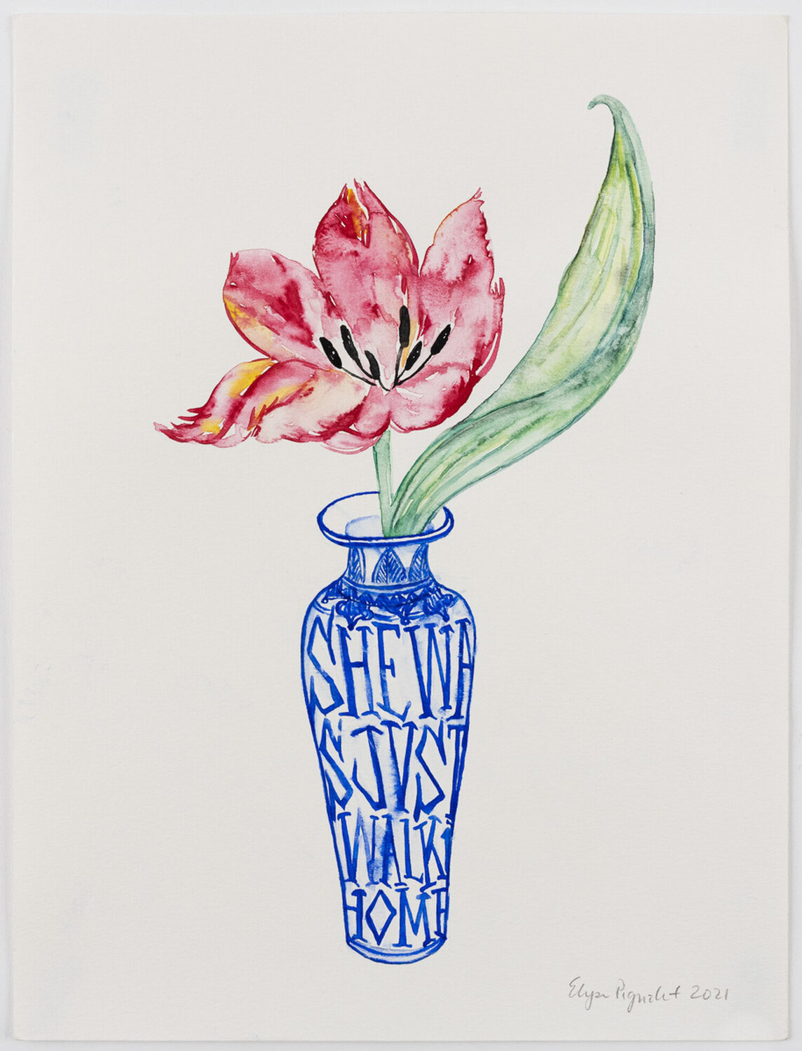 She Was Just Walking Home Elyse Pignolet Work on Paper for sale