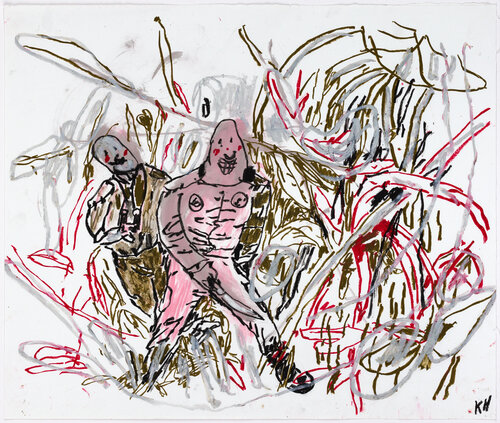 Untitled (two figures in landscape) di Kathleen Henderson, Opera su carta in vendita su Singulart