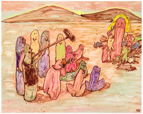 Rabbits di Kathleen Henderson, Opera su carta in vendita su Singulart