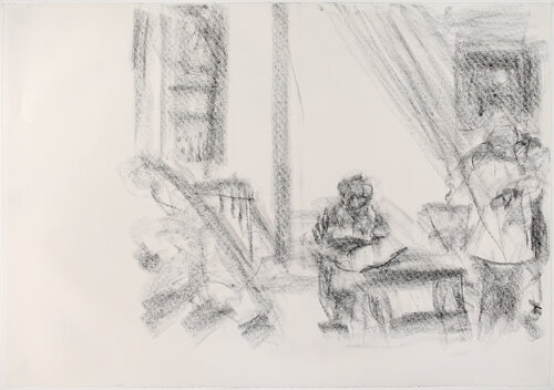 Untitled (The Barber Shop, 1931) par Terry Rosenberg, Œuvre sur papier en vente sur Singulart