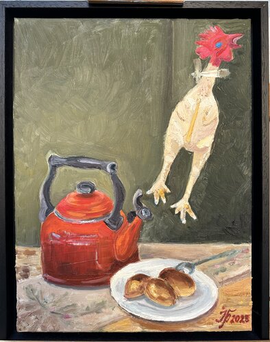 Chicken tea party van Iryna Barabash, Schilderij te koop op Singulart