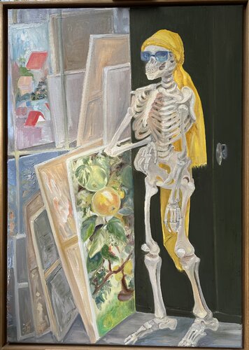 Skeleton in the studio di Iryna Barabash, Pittura in vendita su Singulart