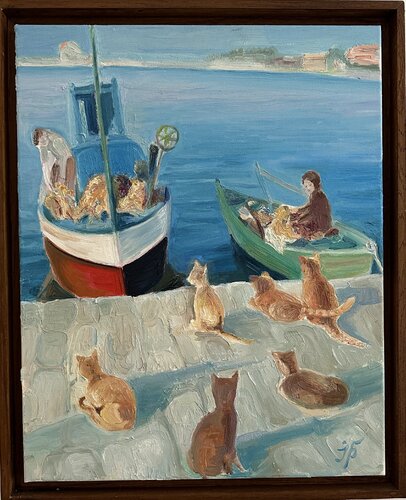 Cats patrol van Iryna Barabash, Schilderij te koop op Singulart